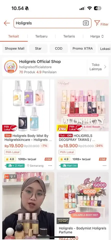 HOLIGRELS PARFUM DAN DEO SPRAY