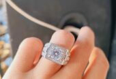Diamond atau Berlian Moissanite 2crt Sudah Sertifikat GRA Ring Perak 9