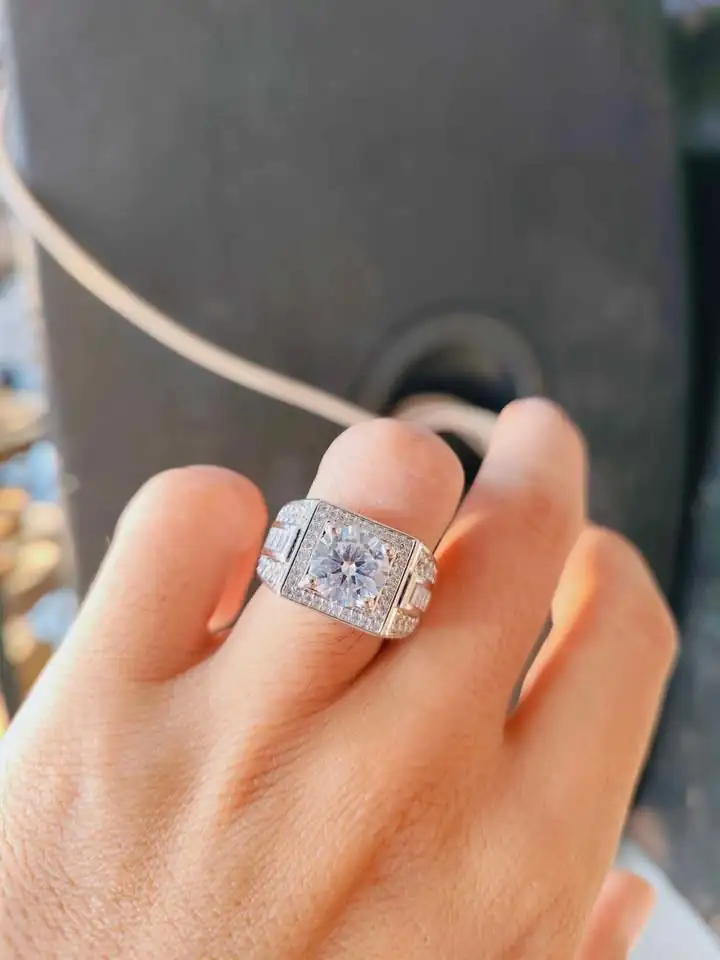 Diamond atau Berlian Moissanite 2crt Sudah Sertifikat GRA Ring Perak 9