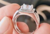 Diamond atau Berlian Moissanite 2crt Sudah Sertifikat GRA Ring Perak 9