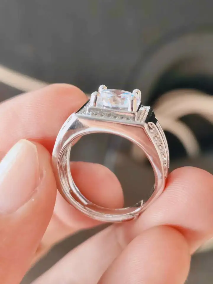 Diamond atau Berlian Moissanite 2crt Sudah Sertifikat GRA Ring Perak 9