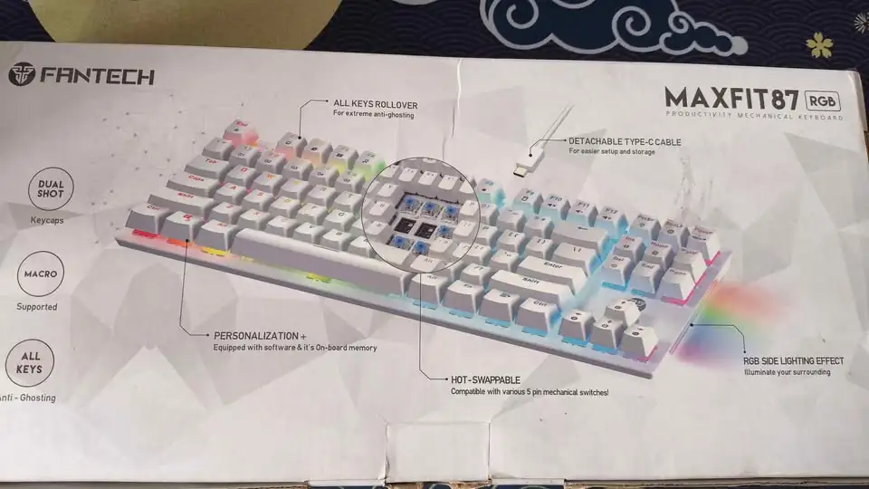 Keyboard Fantech MAXFIT87 MK856 TKL, Blue Switch
