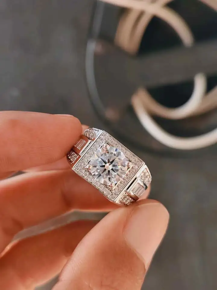 Diamond atau Berlian Moissanite 2crt Sudah Sertifikat GRA Ring Perak 9