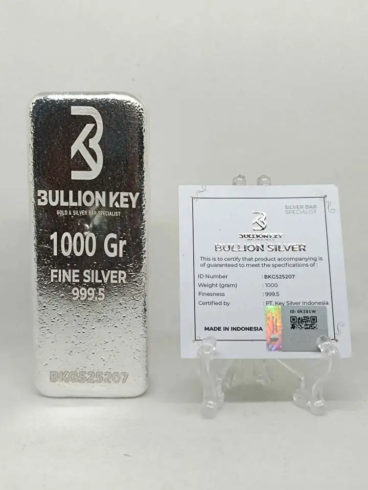Logam Mulia Perak Batangan Murni 999 Bullion Key Silver