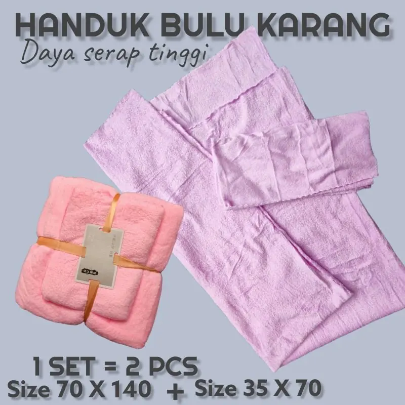 HANDUK SET 2IN1 HANDUK MANDI DEWASA LEMBUT DAYA SERAP TINGGI