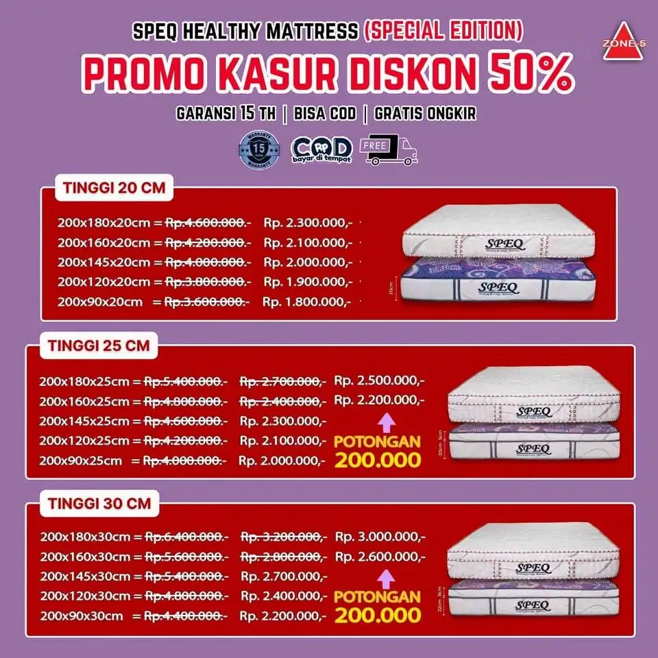 Kasur busa SPEQ comfy & healthy matress