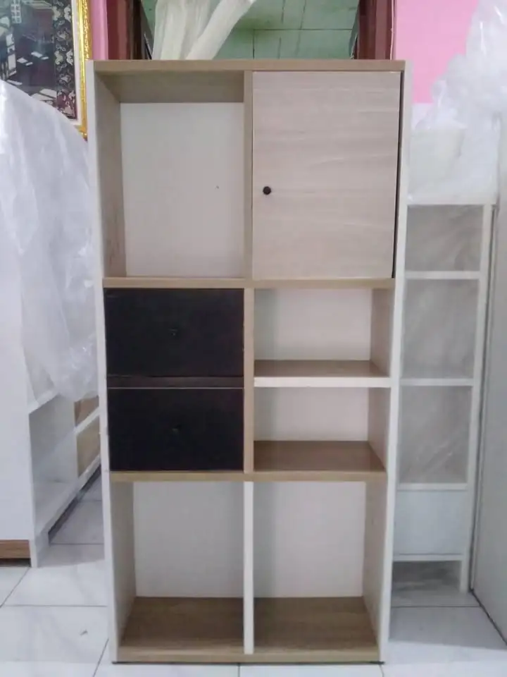 Rak buku bahan mdf