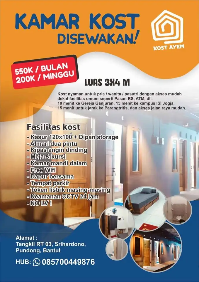 4 KT 4 KM – DISEWAKAN KOS 550k/Bulan – 200k/Minggu