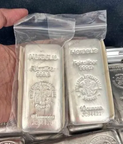 Perak Heraeus 10 Oz/311 Gram