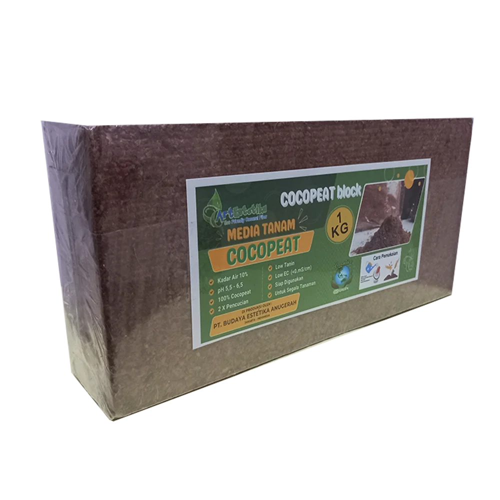 Cocopeat Blok Pres 1 Kg Low Tanin Siap Pakai