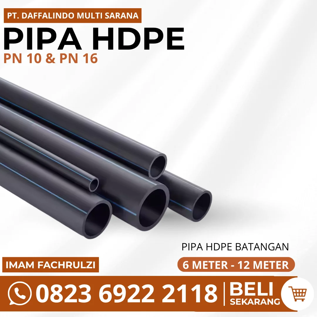 Distributor Resmi Pipa Hdpe Batangan Panjang 6 Meter Pipa 8 Inch