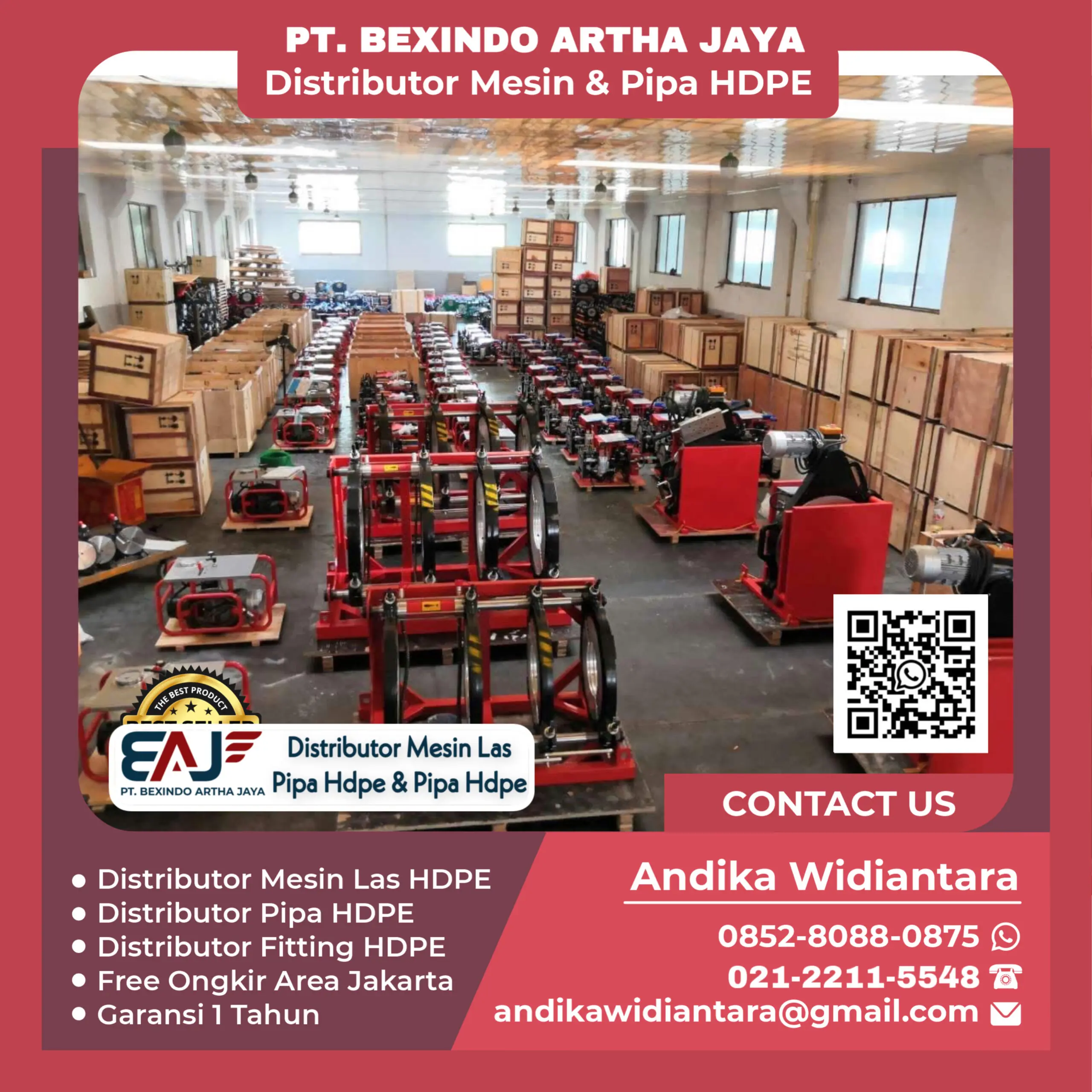 Mesin las HDPE Manual Type SHDS 160 Ukuran 1-1/4 inch sampai 6 inch