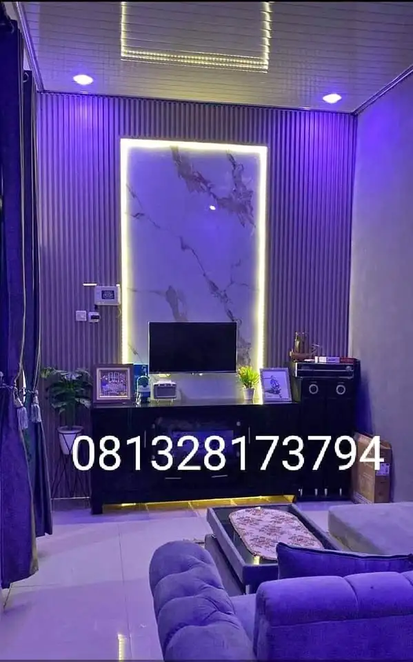 Wpc panel bedrop tv Rp650