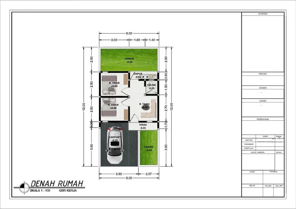 2 KT 1 Kamar Mandi – Rumah