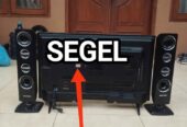 Tv led Polytron + speaker tower 32 inch . Barang segel. Garansi