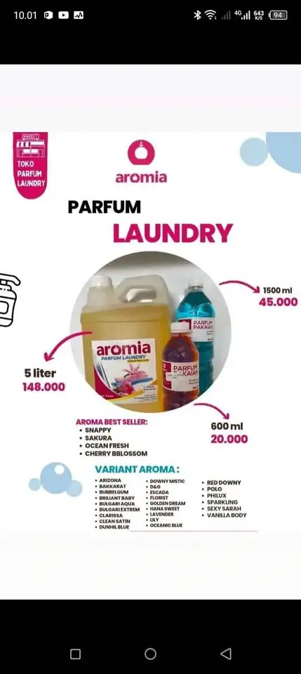 Parfum laundry premium awet, wangi