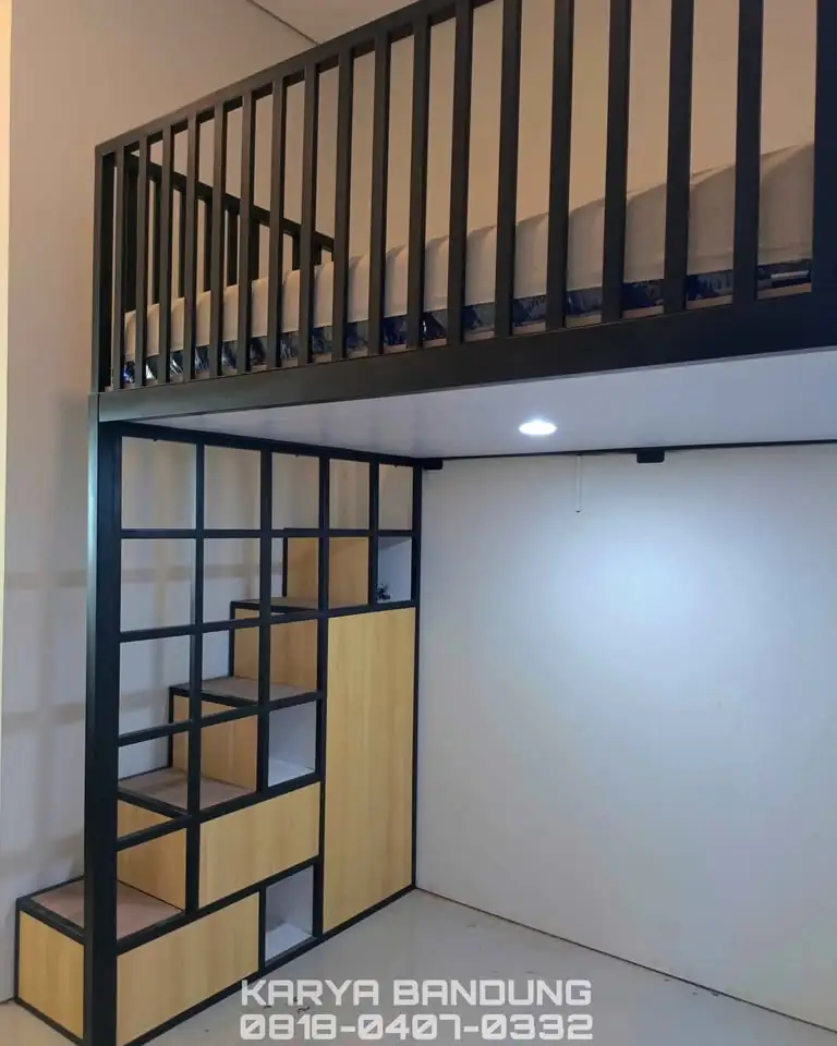 Mezzanine Indoor kamar balkon tambahan Minimalis Jogja free Design 3D