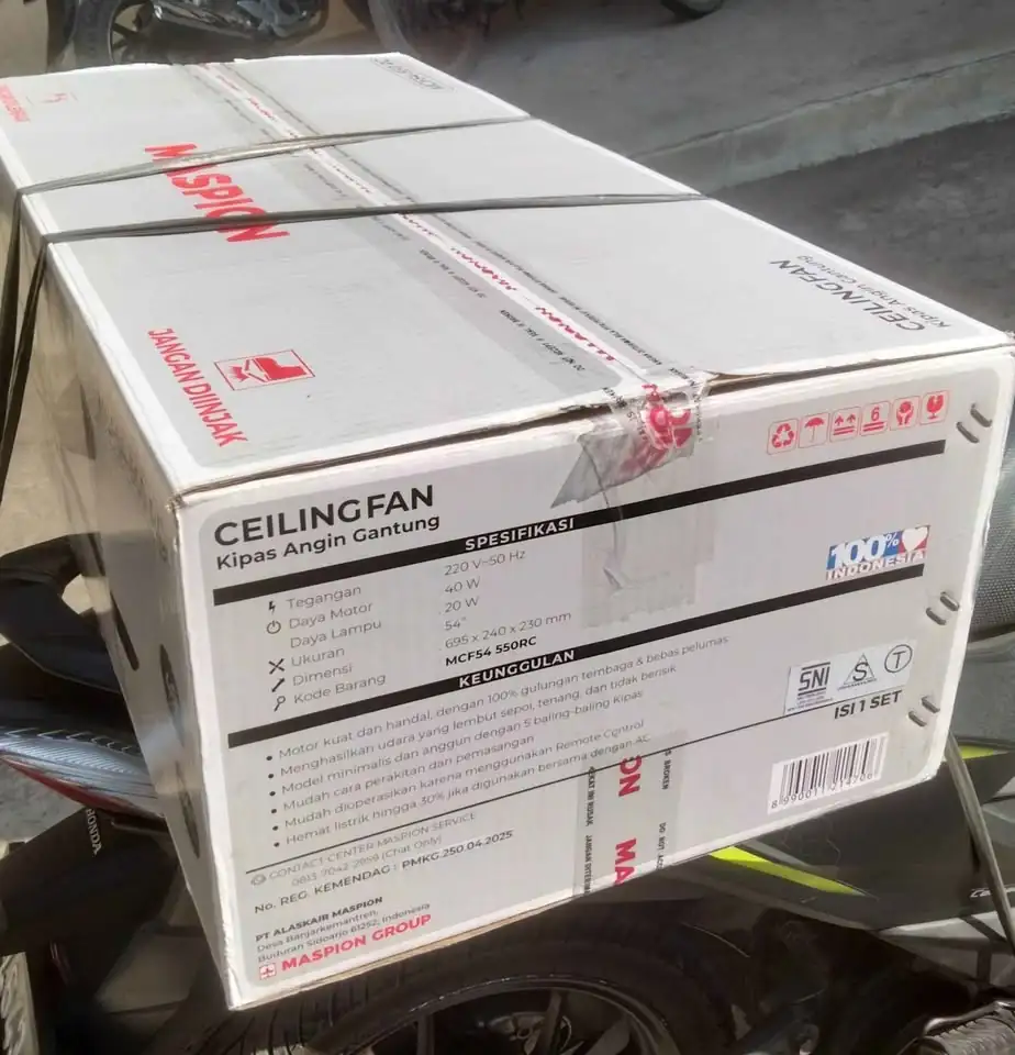 Lampu hias new kipas+ lampu LED+ remote ukuran 54 inch, elegan mewaah.