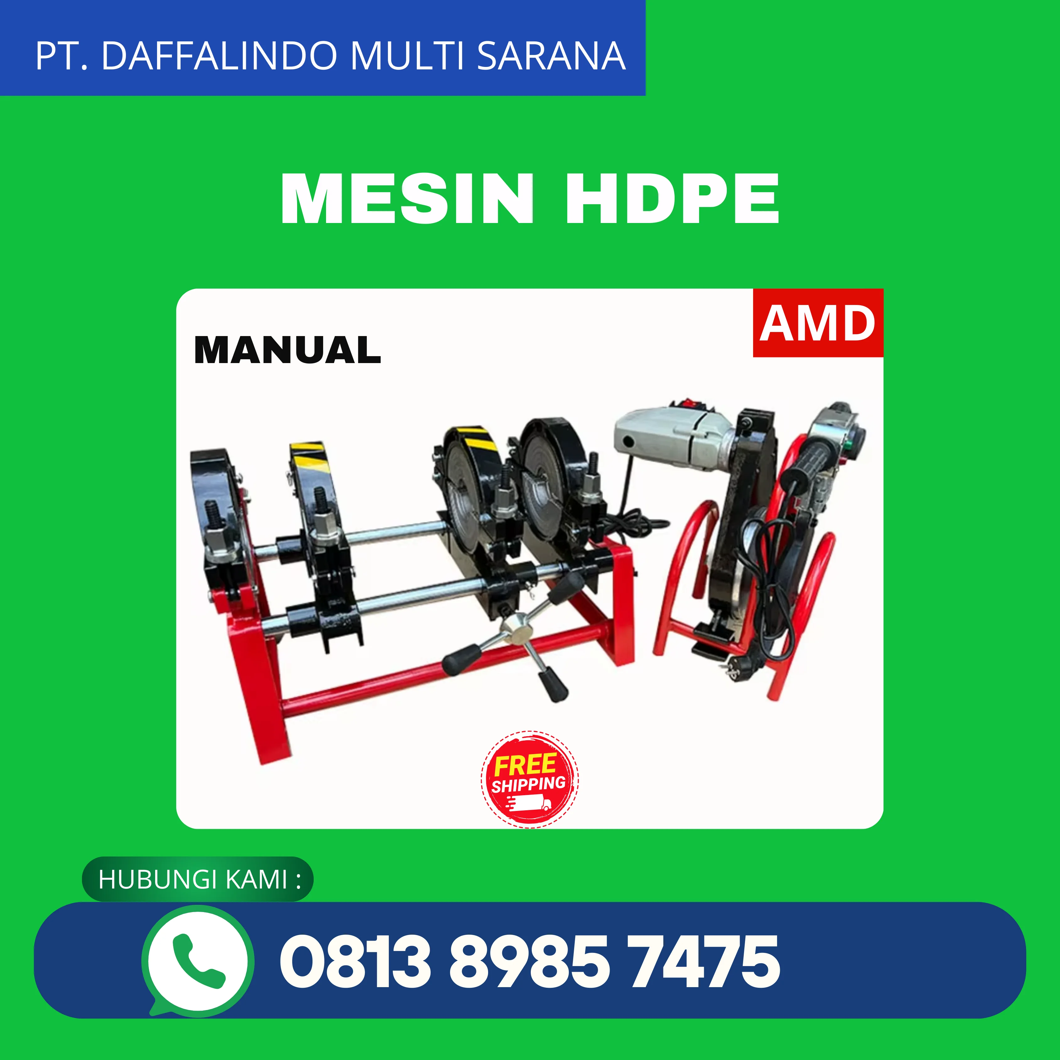Mesin Las Pipa Hdpe 160mm Manual 4 Clamp – Ready STOK di Jakarta