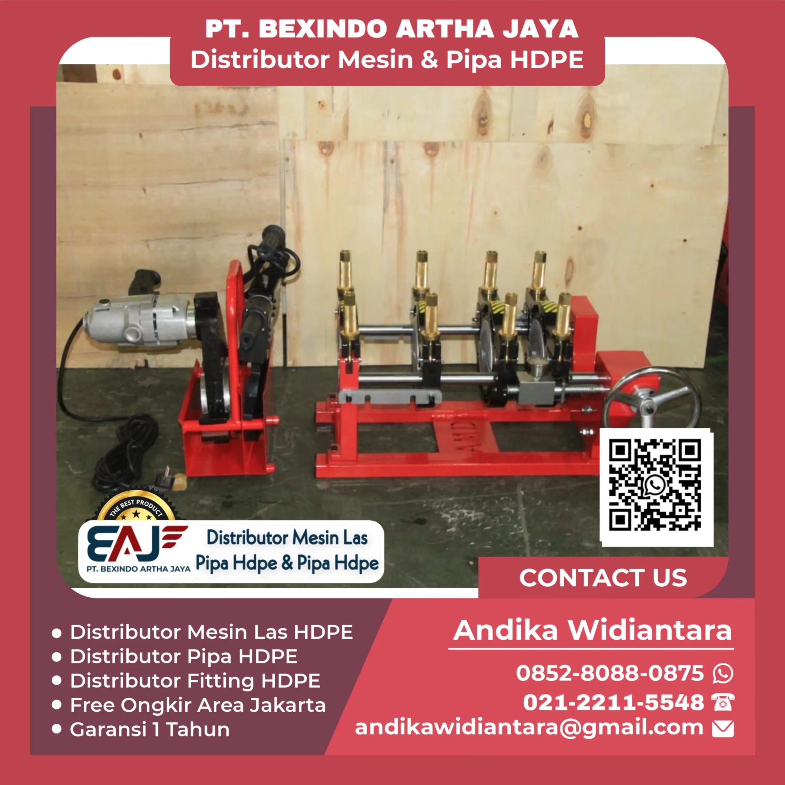 Mesin Las HDPE Type SHDS 160 Manual Ukuran Pipa 40 mm sampai 160 mm