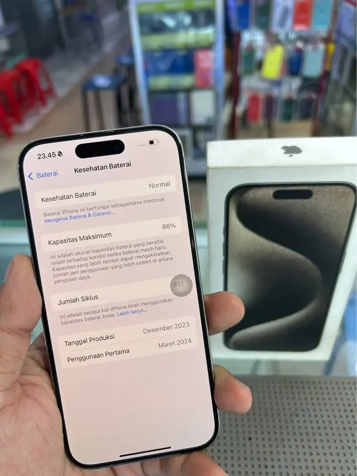 IPHONE 15 PRO 128 IBOX (Natural Titanium) Mulus Like New😍 Joss