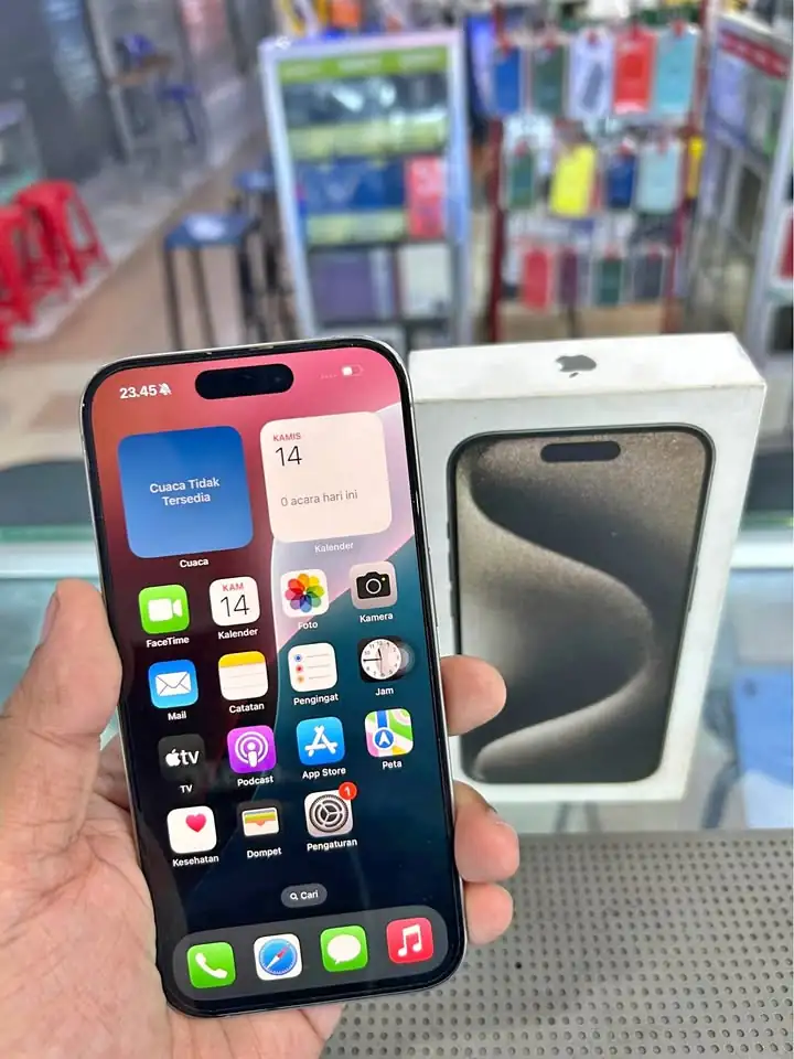 IPHONE 15 PRO 128 IBOX (Natural Titanium) Mulus Like New😍 Joss