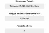 Garmin Forerunner 55 Black garansi On