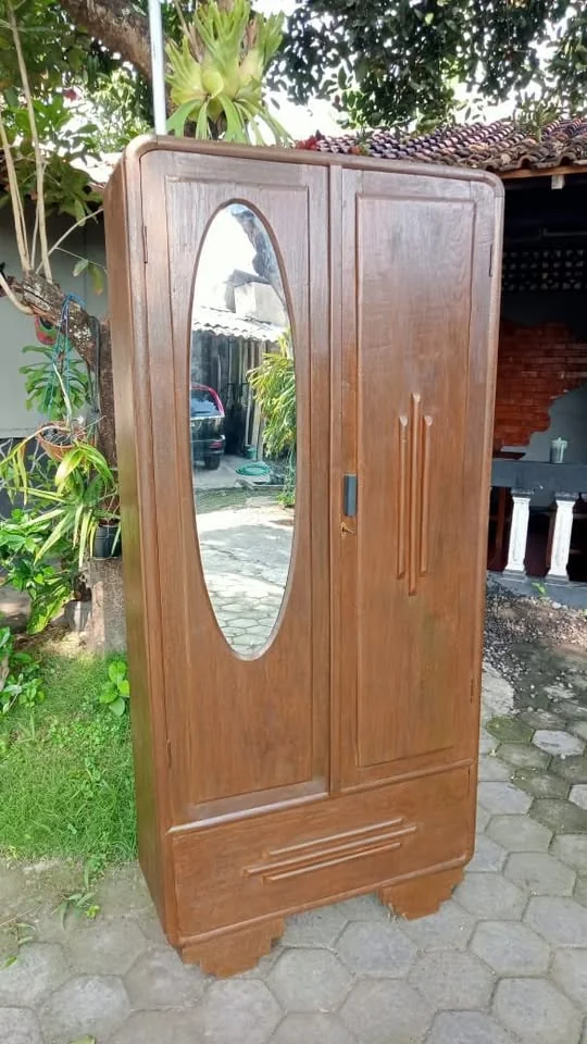 Jual Murah Lemari Almari Baju Kayu Jati Artdeco Lawasan Lawas Kuno