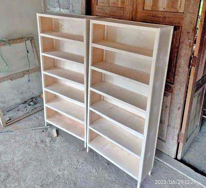 Jual Rak serbaguna+rak buku+rak baju+rak warung+rak helm Bahan Kayu