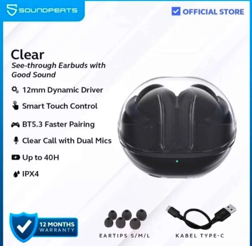 SoundPeats Clear Black