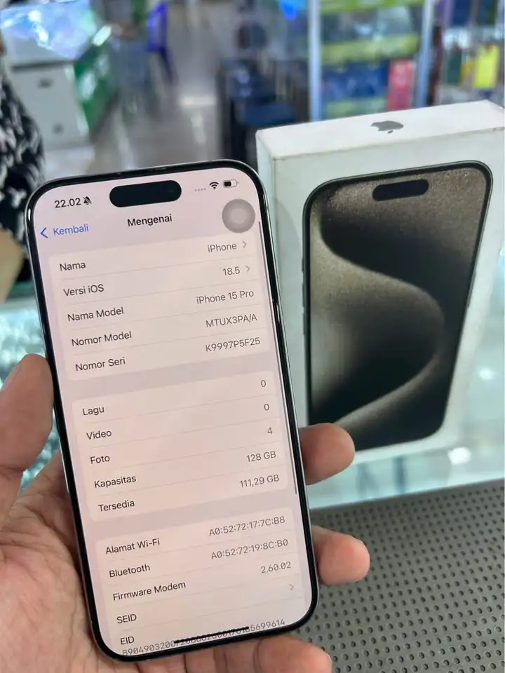 Iphone 15 PRO 128 IBOX (Natural Titanium) Mulus Fullset😍