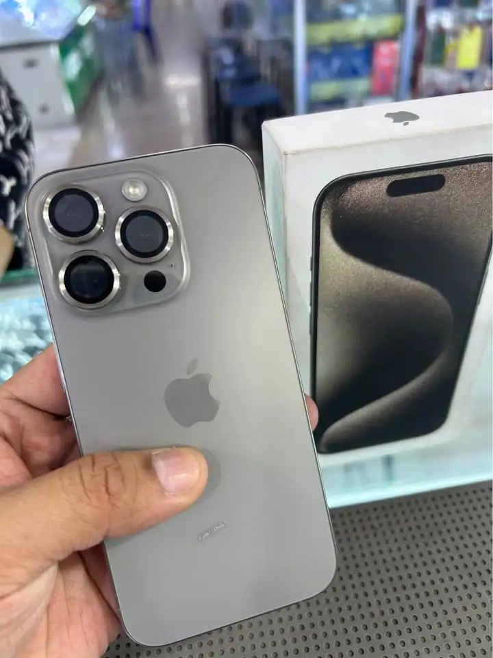 Iphone 15 PRO 128 IBOX (Natural Titanium) Mulus Fullset😍