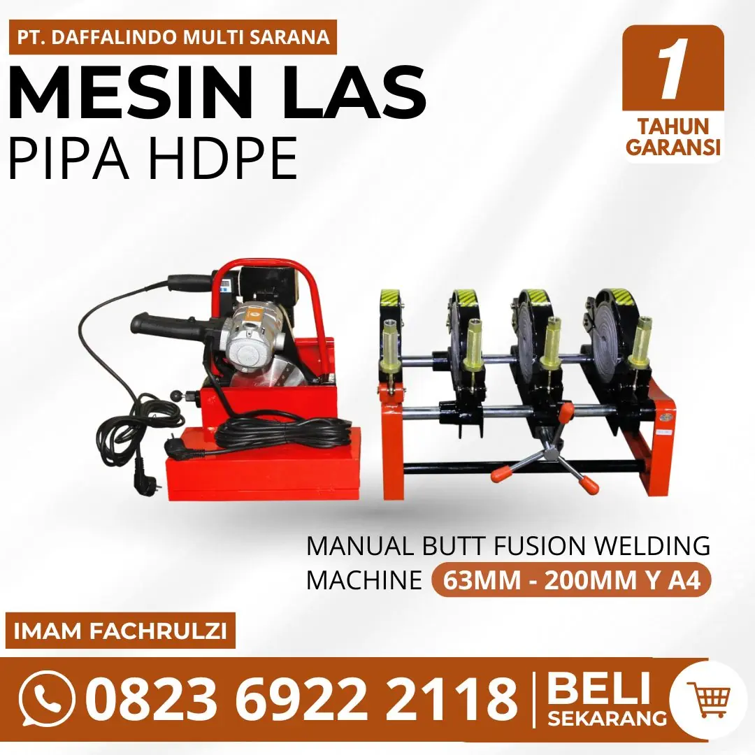 Pusat Mesin Las Pipa Hdpe Series-Y 4 Clamp 8 Inch 200mm