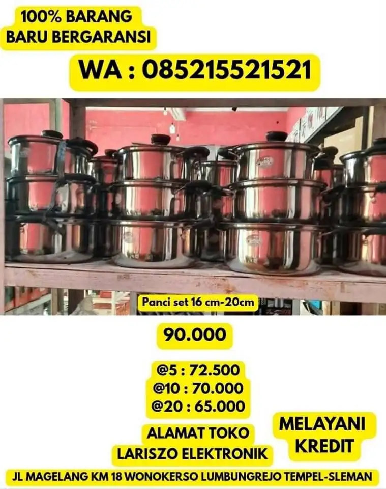 Panci set 16cm-20cm harga grosir Rp90 ·