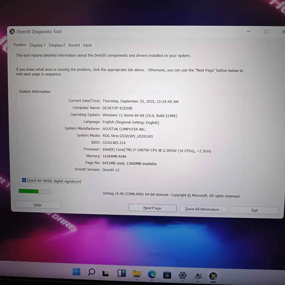 ASUS ROG STRIX SCAR G532LWS Core i7 -10875H RAM 16GB SSD 1TB RTX 2070