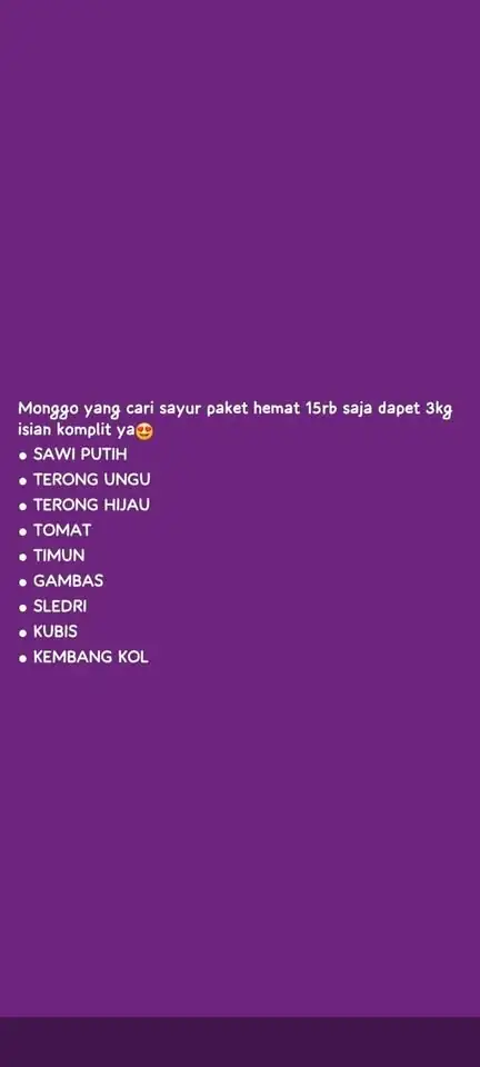 Paket sayur