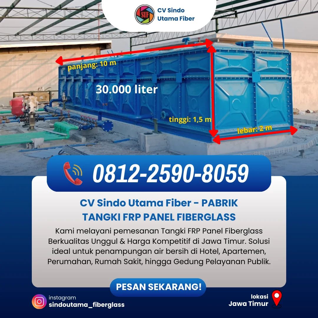 Penjual Tangki FRP Fiberglass Kapasitas Besar