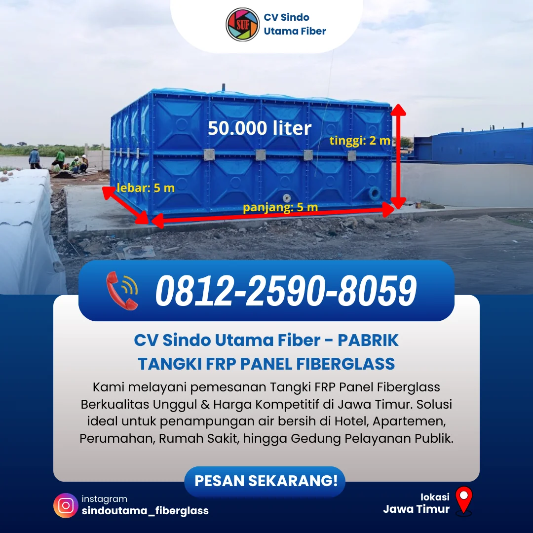 Penjual Tangki FRP Fiberglass Kapasitas Besar
