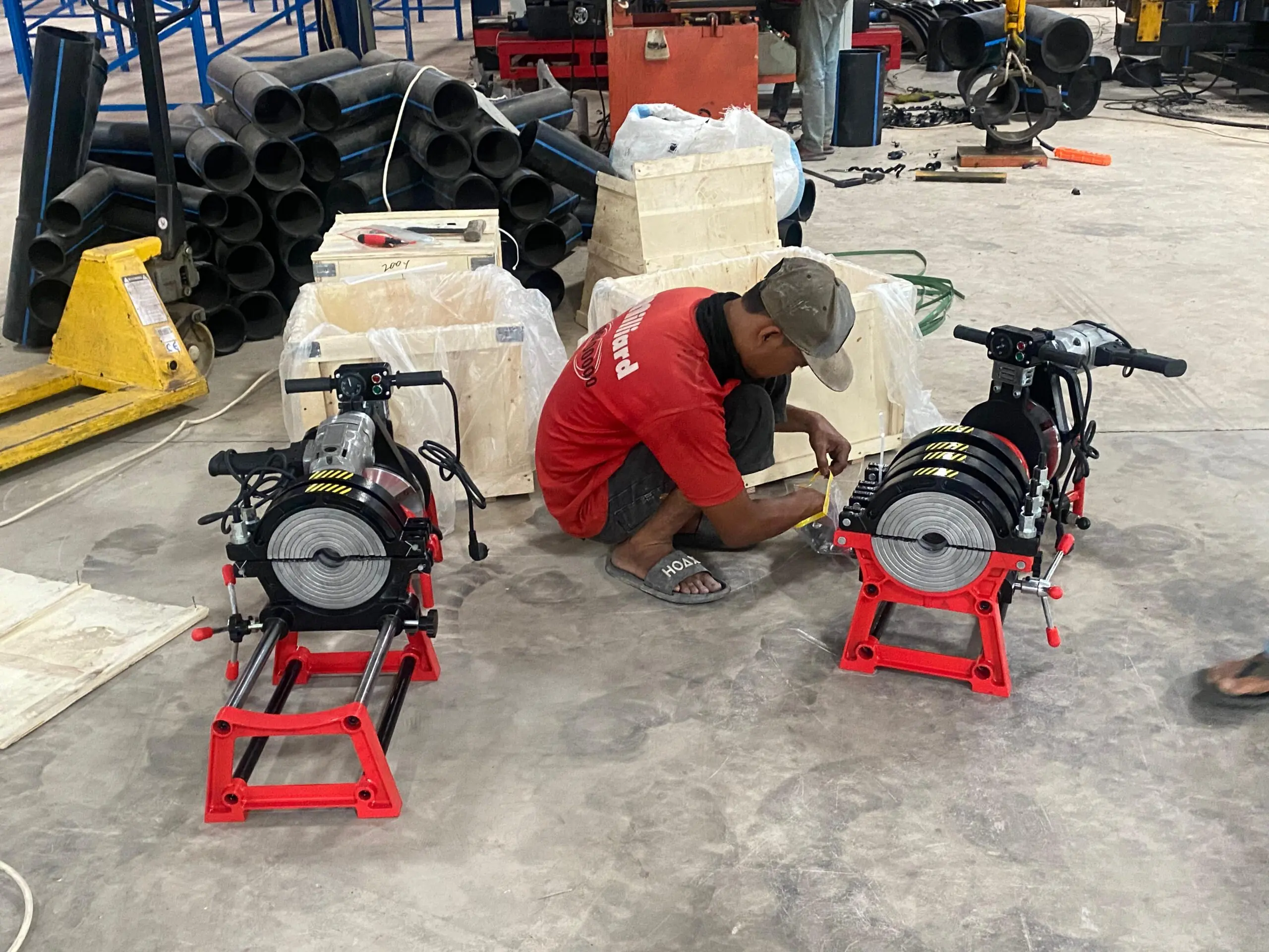 Pusat Mesin Las Pipa Hdpe Series-Y 4 Clamp 8 Inch 200mm