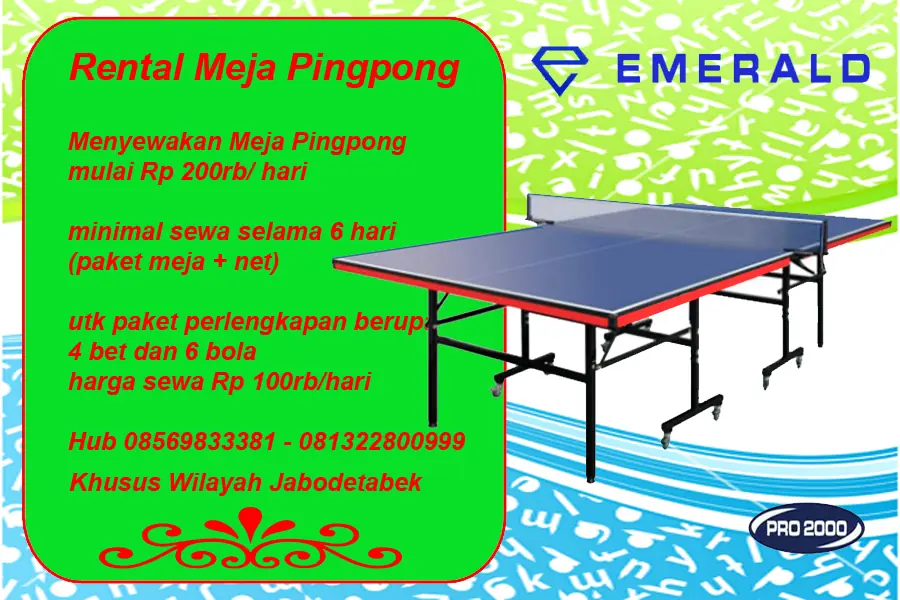 Rental sewa tenis meja pingpong