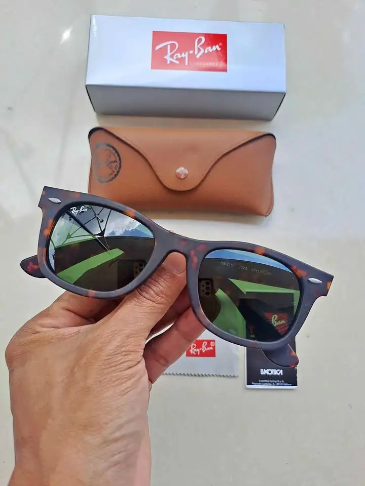 Kacamata rb wayfarer tortoise doff kaca hijau sz 52
