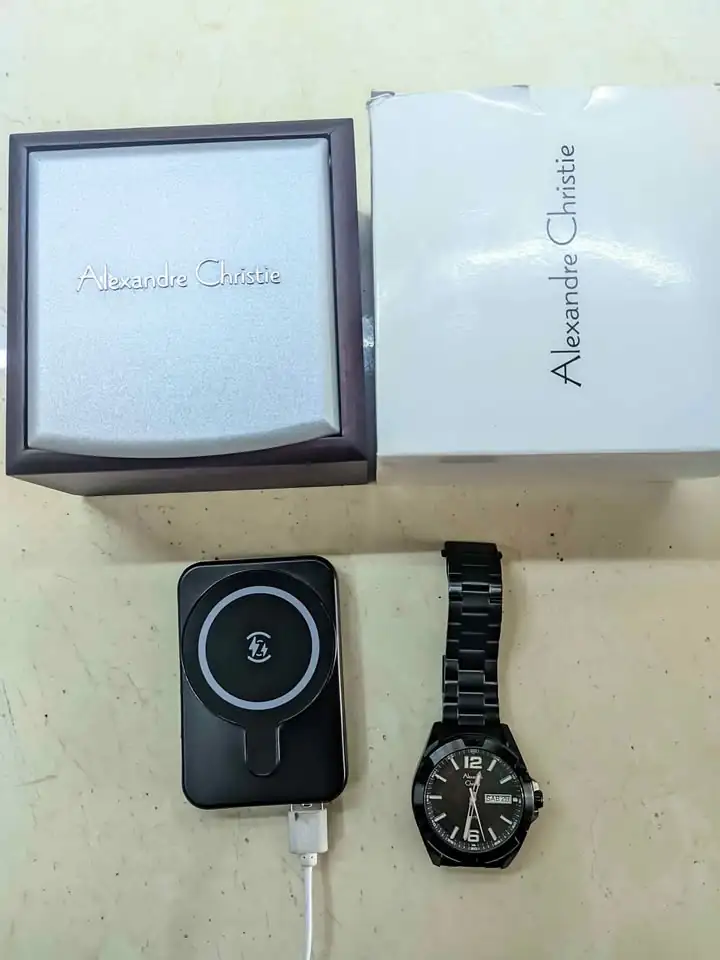 Jam tangan alexandre christie &.power bank
