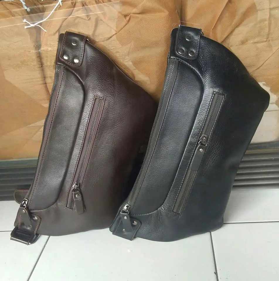 TAS SLEMPANG KULIT SAPI ASLI 100% WAISTBAG KULIT ASLI COD