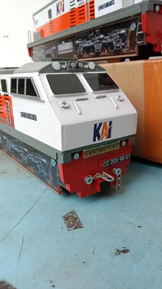 Lokomotif kereta api kayu mainan anak