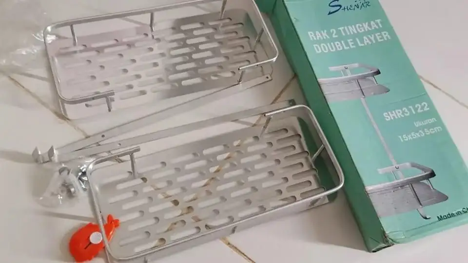 RAK KAMAR MANDI DINDING 2 TINGKAT