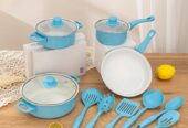 COD-Panci Set Serbaguna Teflon Marble 13 Pcs Cookware Set Tutup Kaca