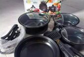 COD-Panci Set Serbaguna Teflon Marble 13 Pcs Cookware Set Tutup Kaca