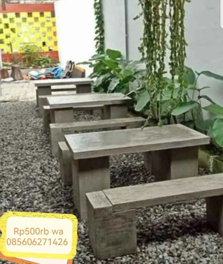 COD Meja cafe taman teras Bahan traso tahan cuaca