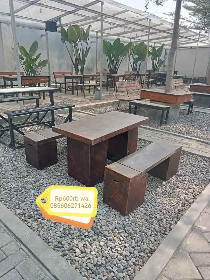 COD Meja cafe taman teras Bahan traso tahan cuaca