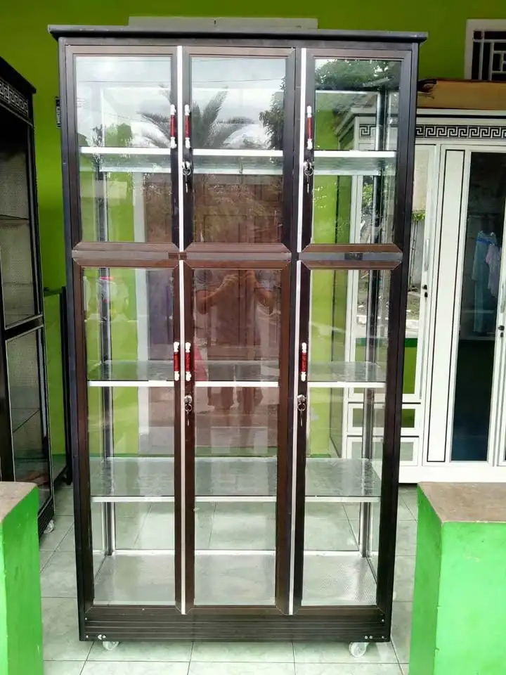 Rak aluminium kaca GRATIS ONGKIR